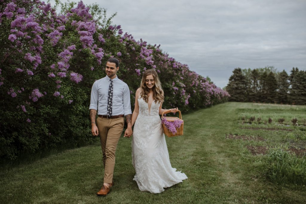 old stone house farm lilac elopement styled shoot