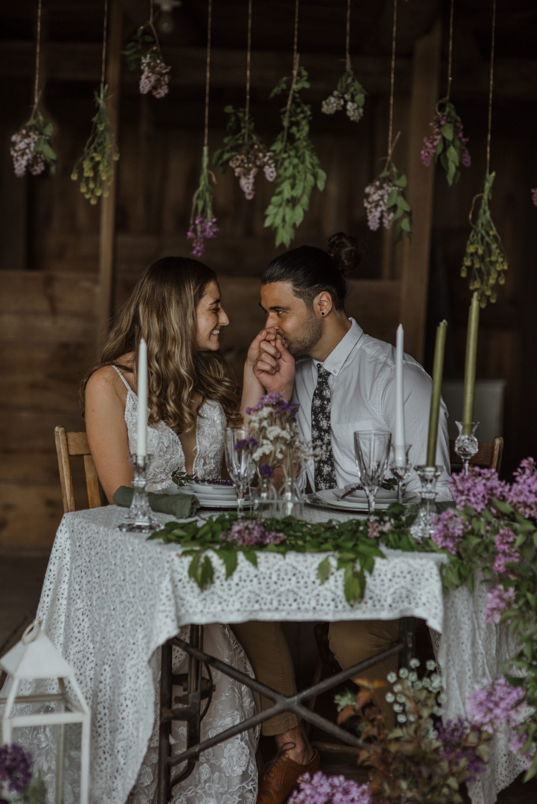 lilac flower farm elopement styled shoot